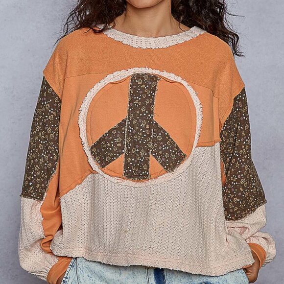 POL Tops - #115 POL Round-Neck, Long-Sleeve, Oversized Top